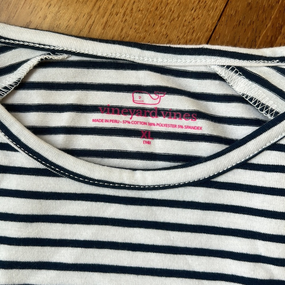 VINEYARD VINES striped shirt girl’s XL (16) - Picture 2 of 6